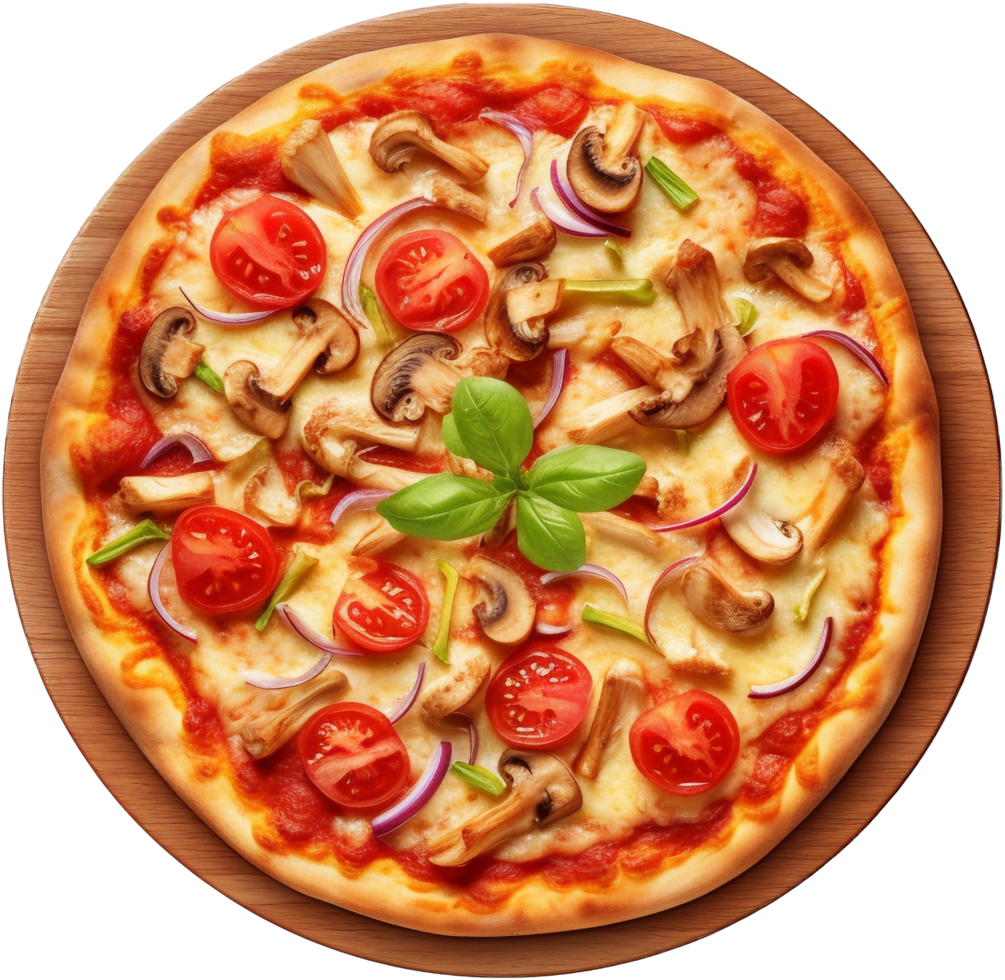 Top view pizza with . png