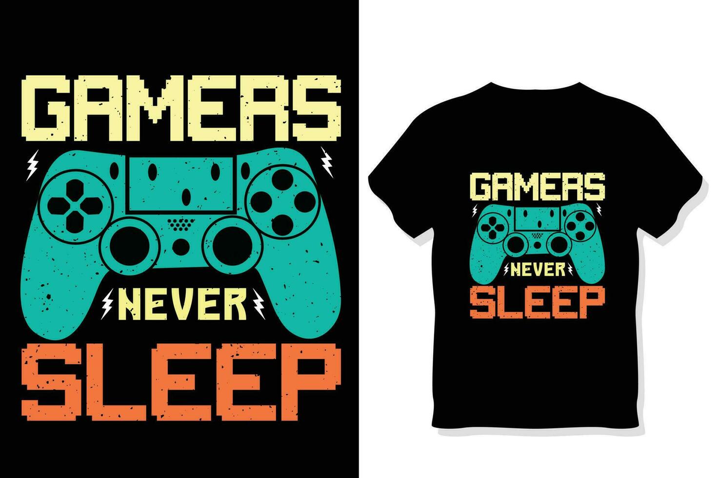 Gamers Never Sleep T Shirt Funny gaming  t Shirt vector