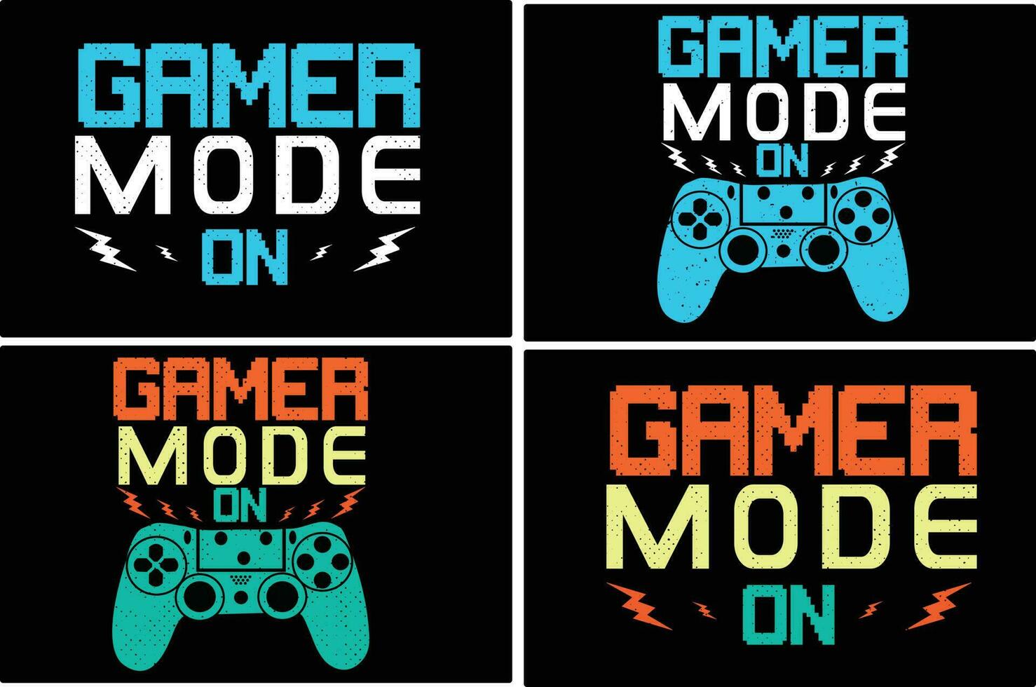 gamer mode on, Funny  gaming T-shirt set vector