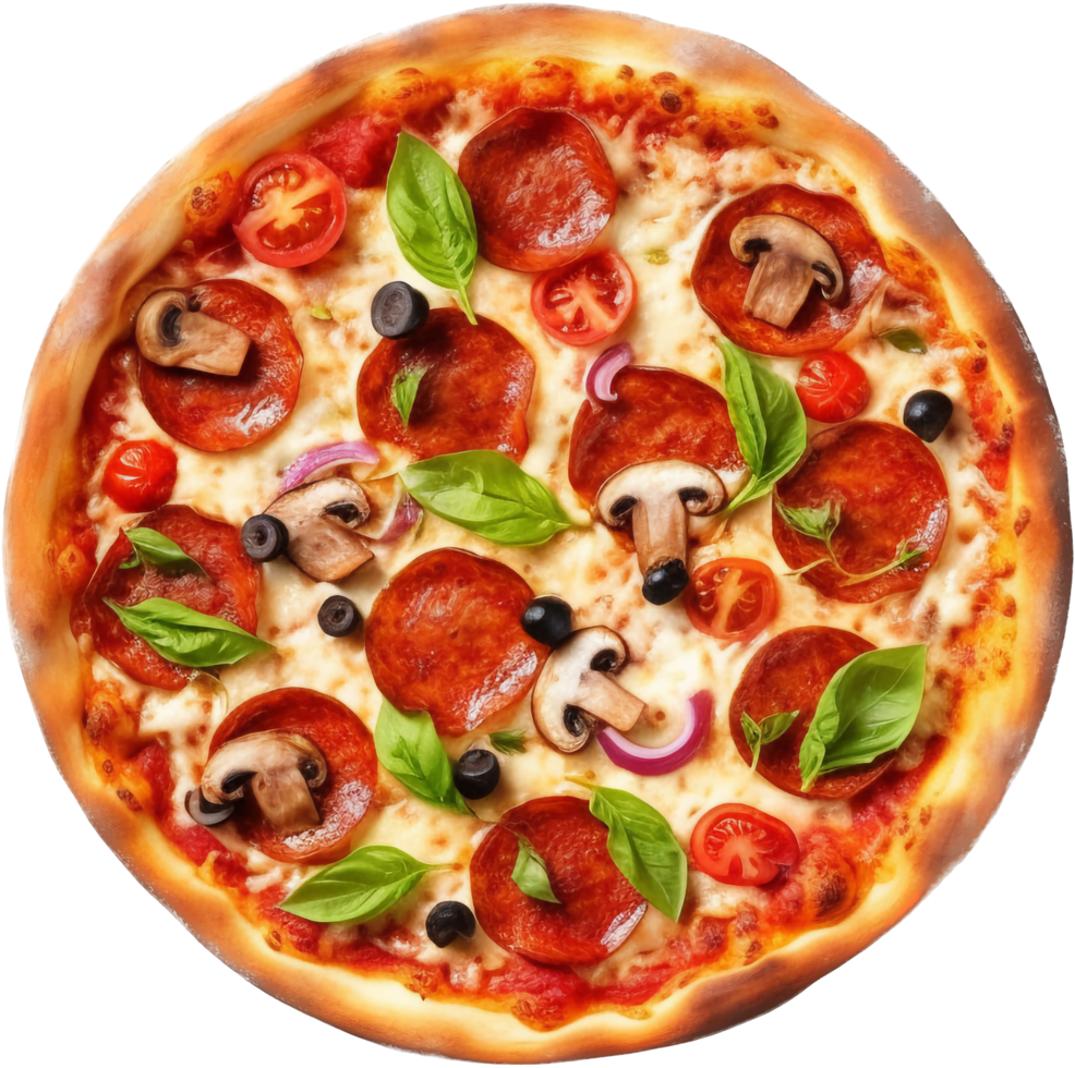 Top view pizza with . png