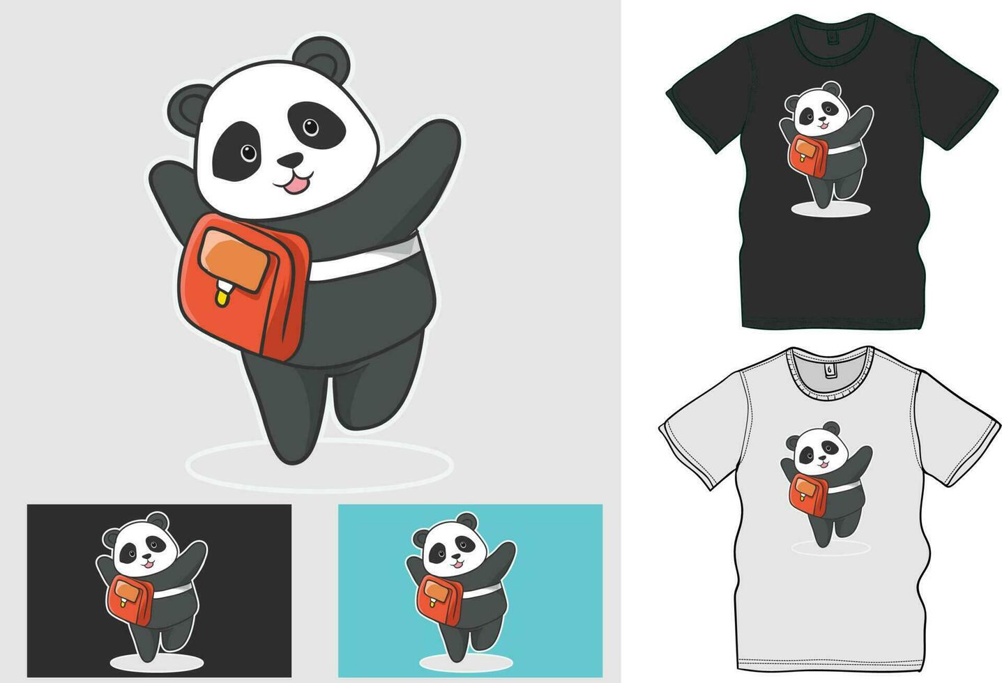 Panda Character Vector Art for Back to School Day Back to school August 15