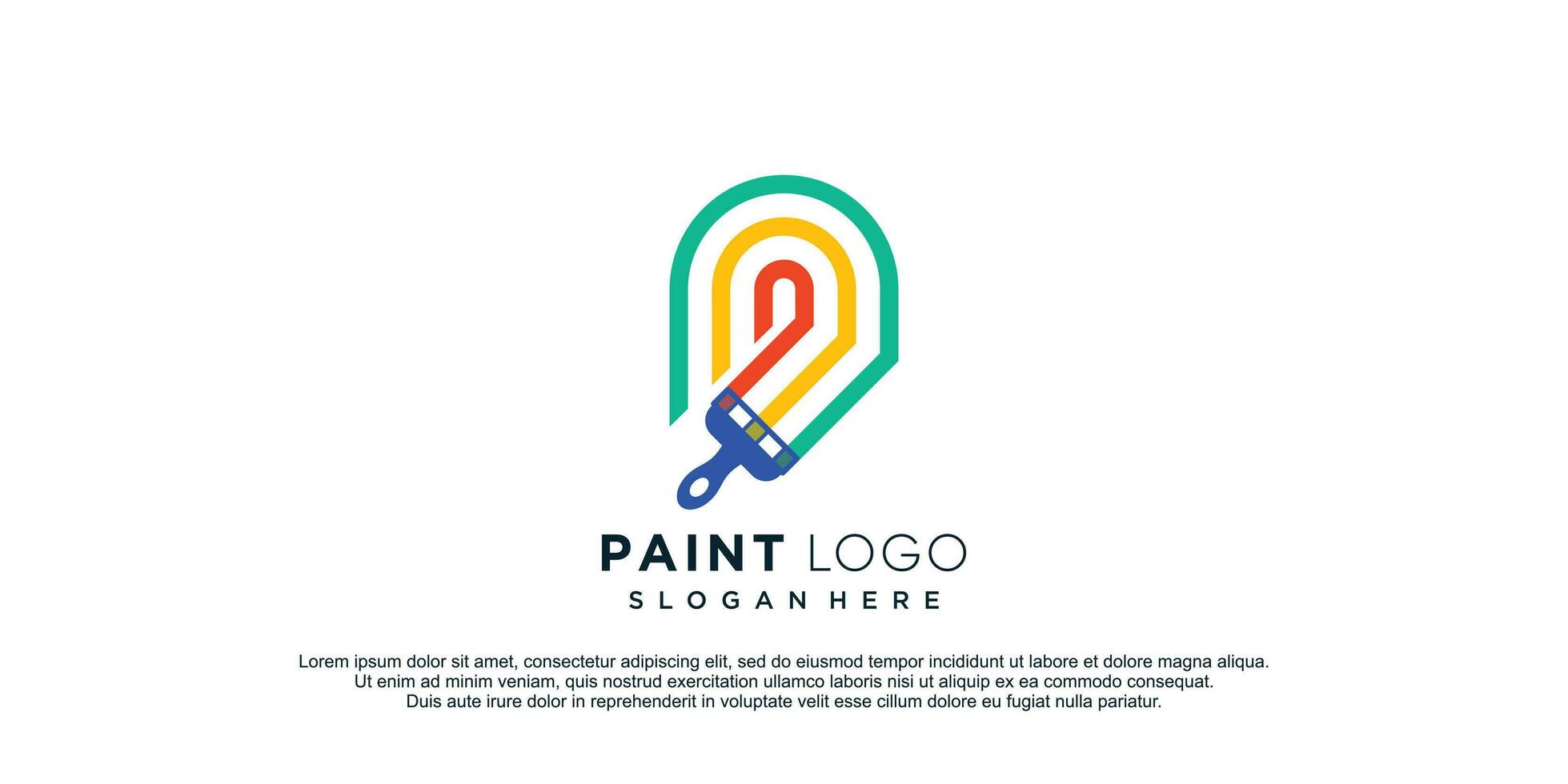 Paint logo design vector icon with creative unique idea