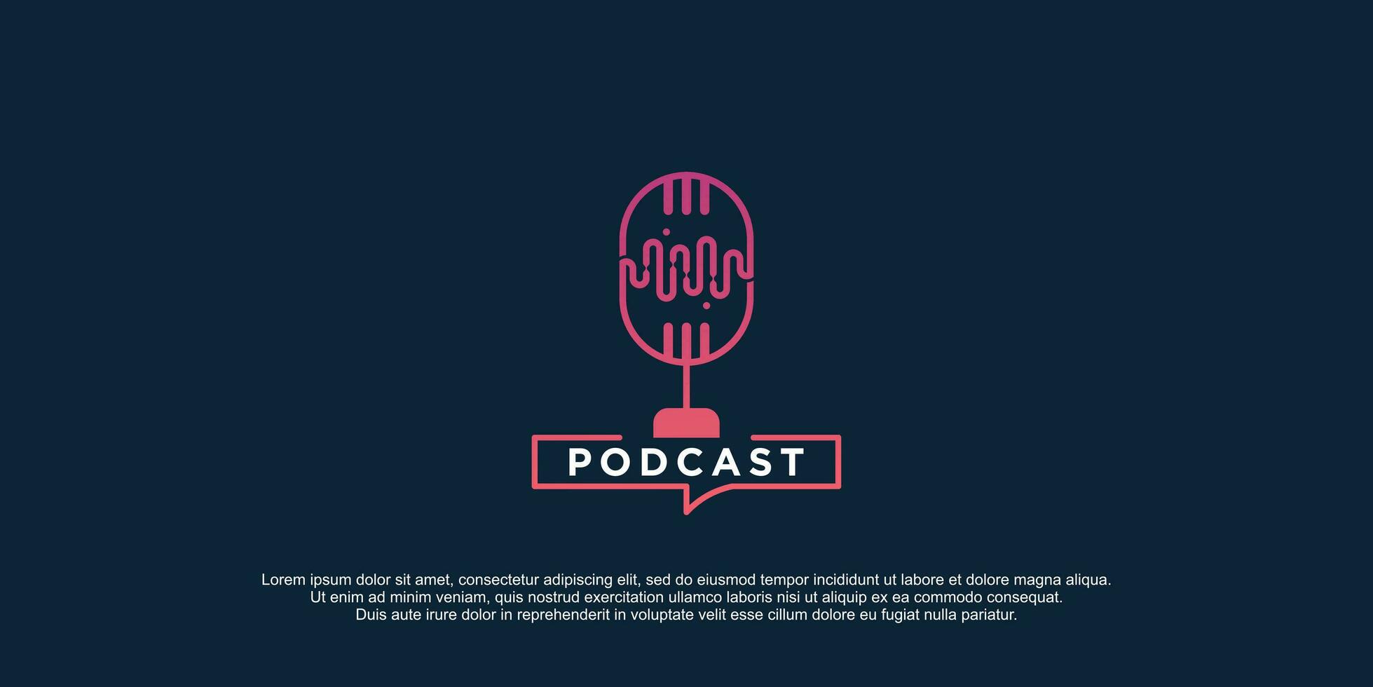 Podcast logo template with creative concept and style design vector
