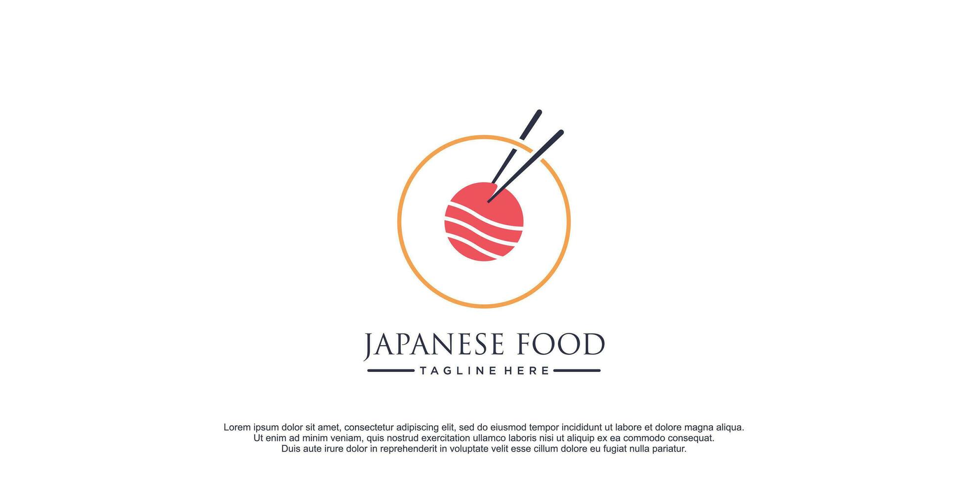 Japan food logo with creative style design idea concept for business vector