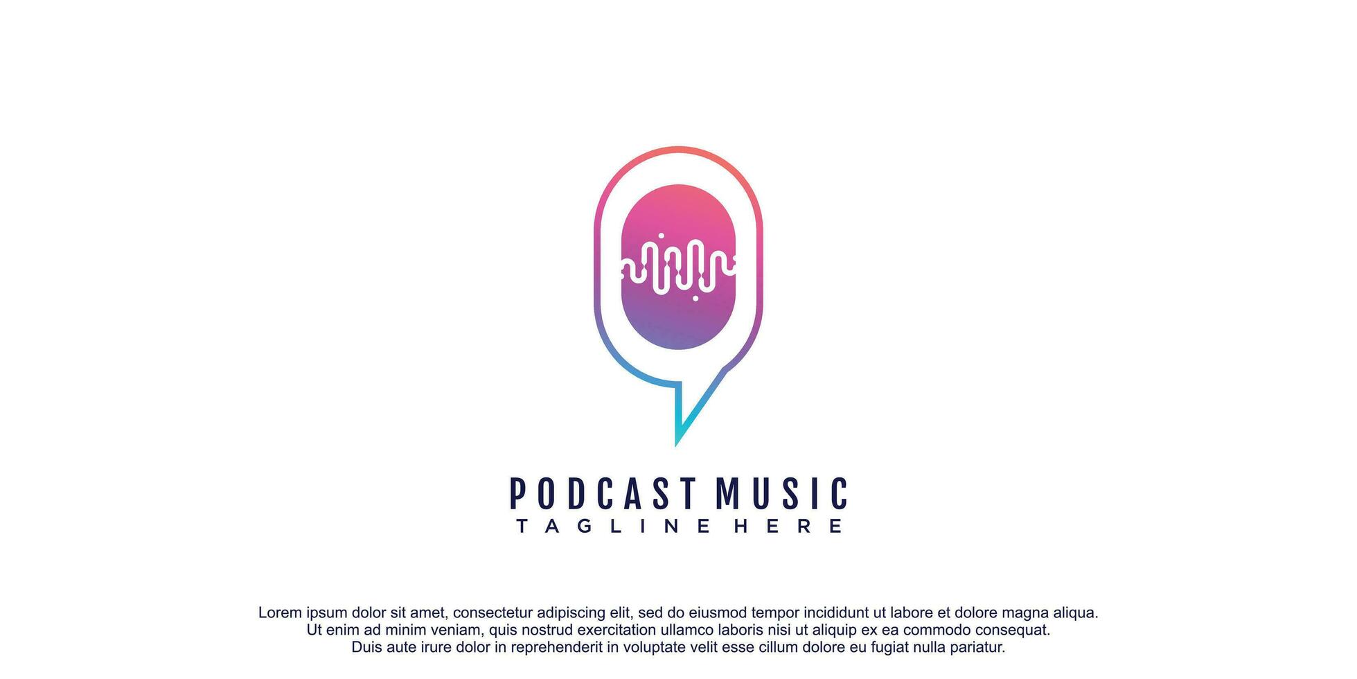 Podcast logo template with creative concept and style design vector