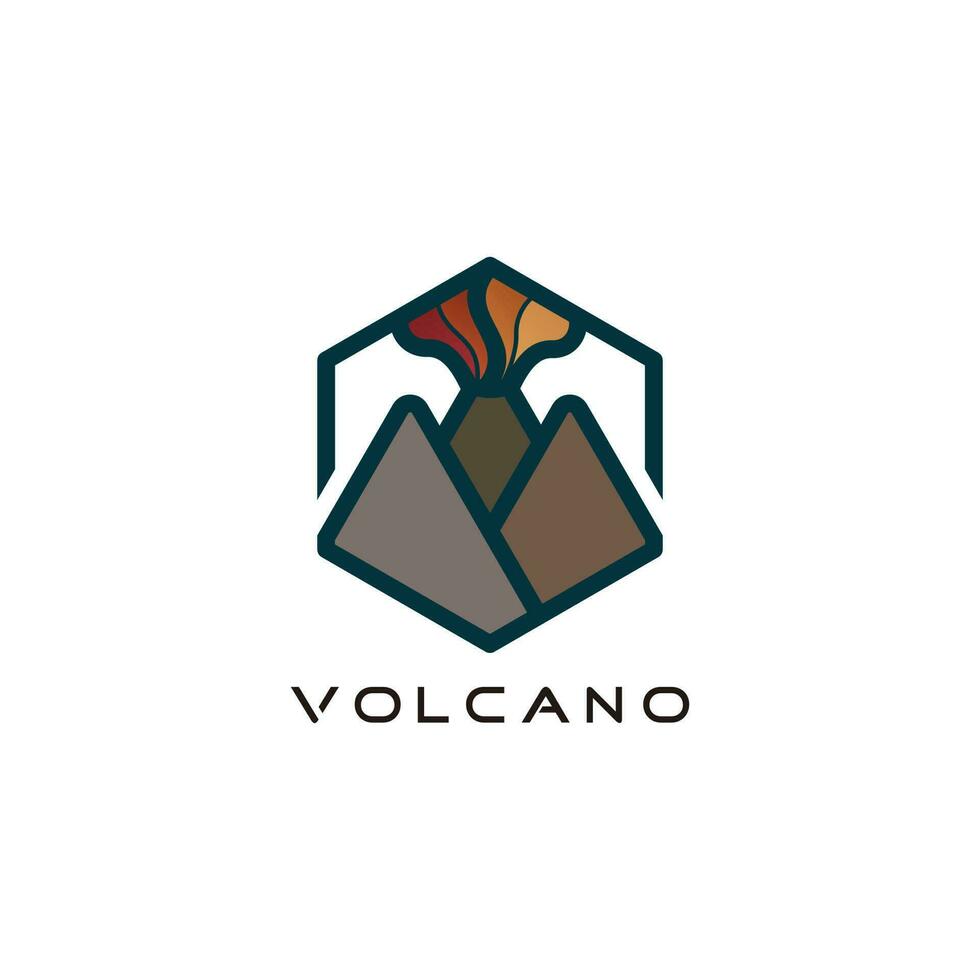 Volcano logo design vector with modern creative style
