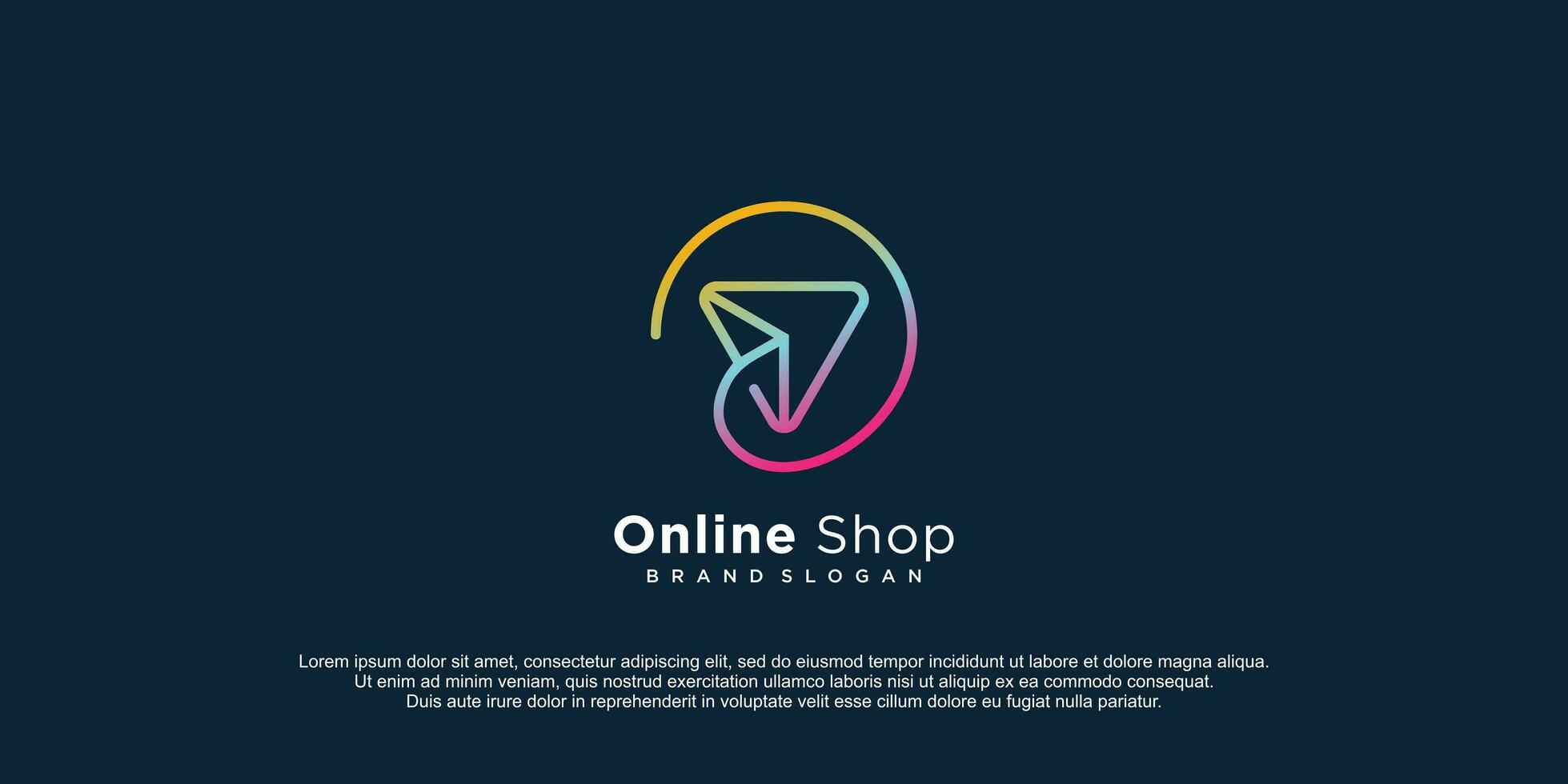 Online shop logo design with modern creative concept vector