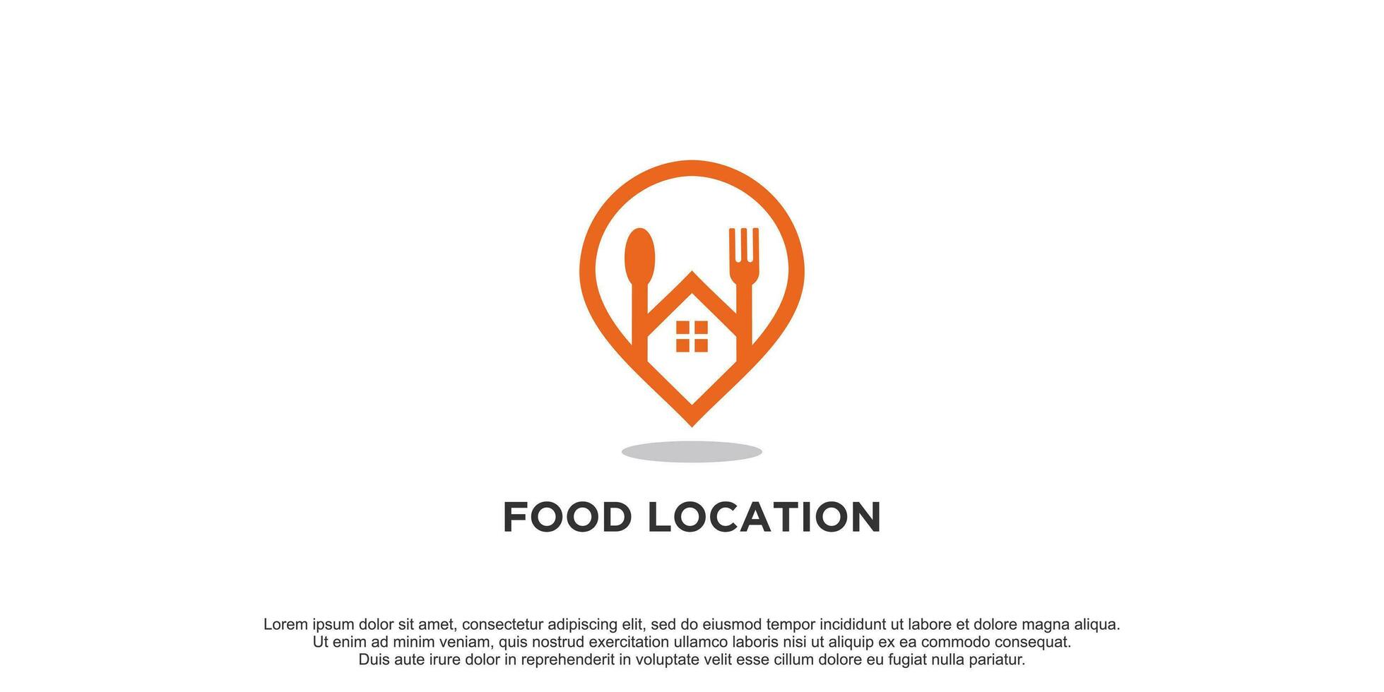 Food logo with location element concept creative idea style vector