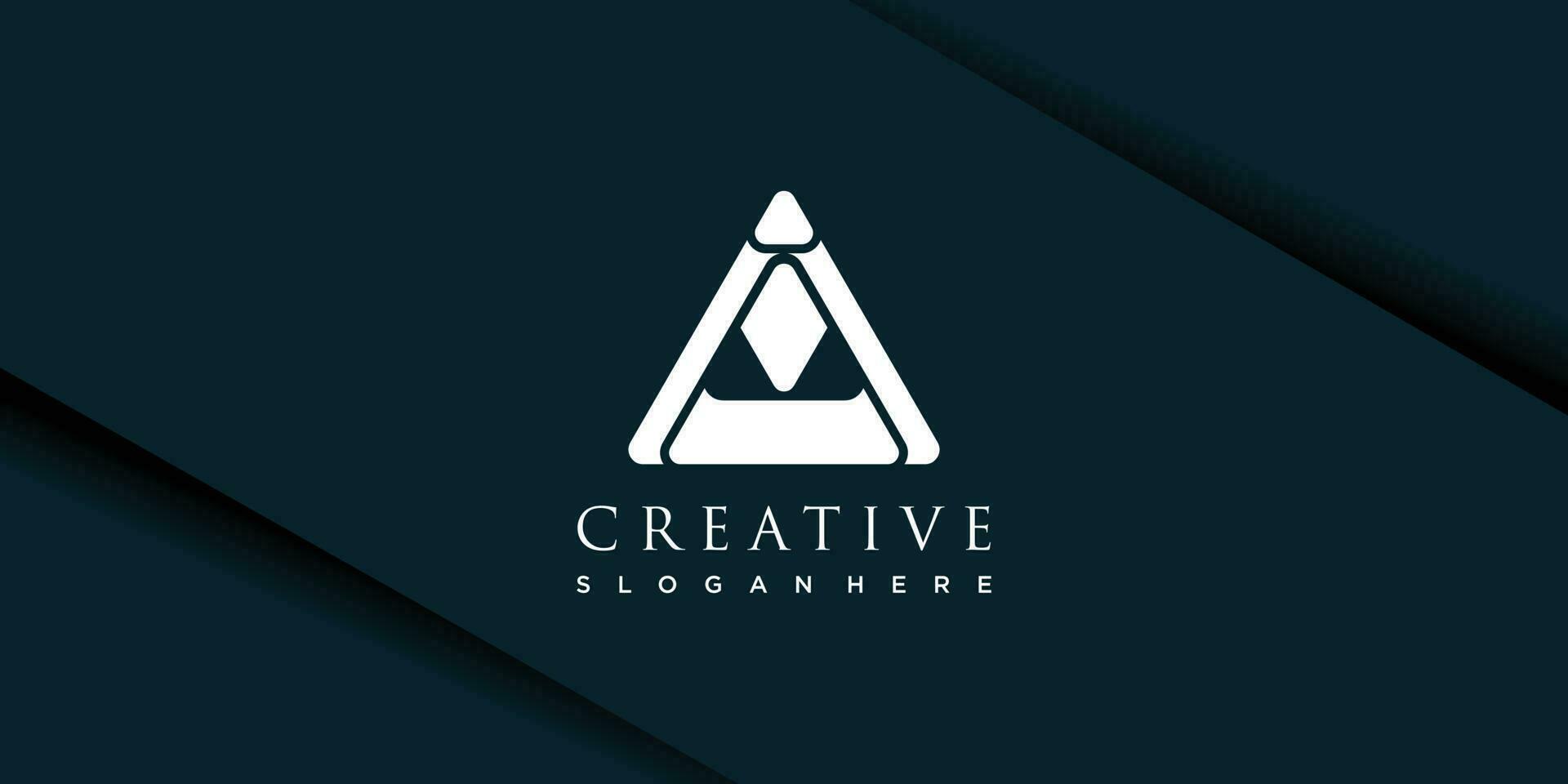 Abstrack monogram letter A logo with creative unique design vector idea