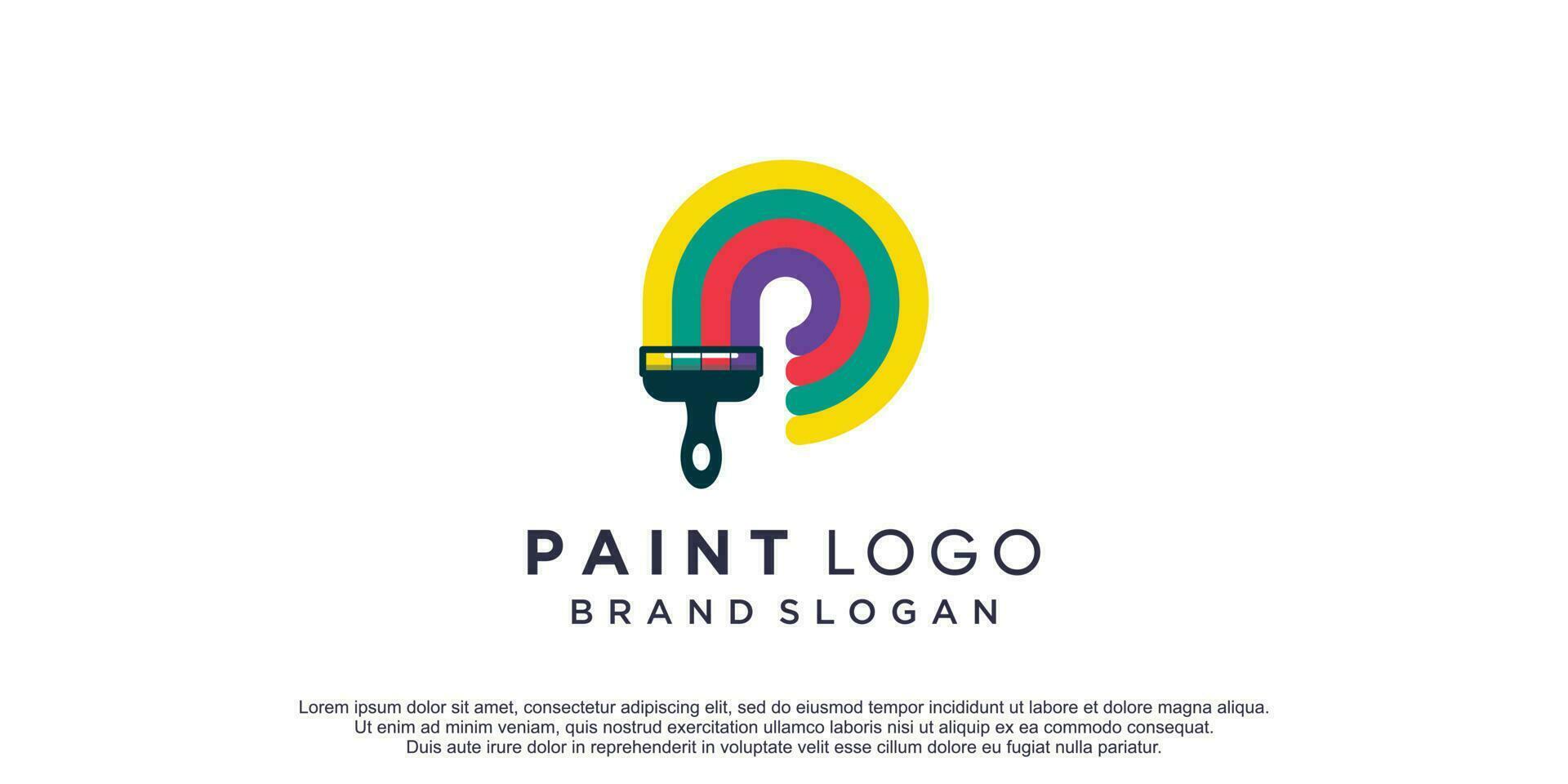 Paint logo design vector icon with creative unique idea