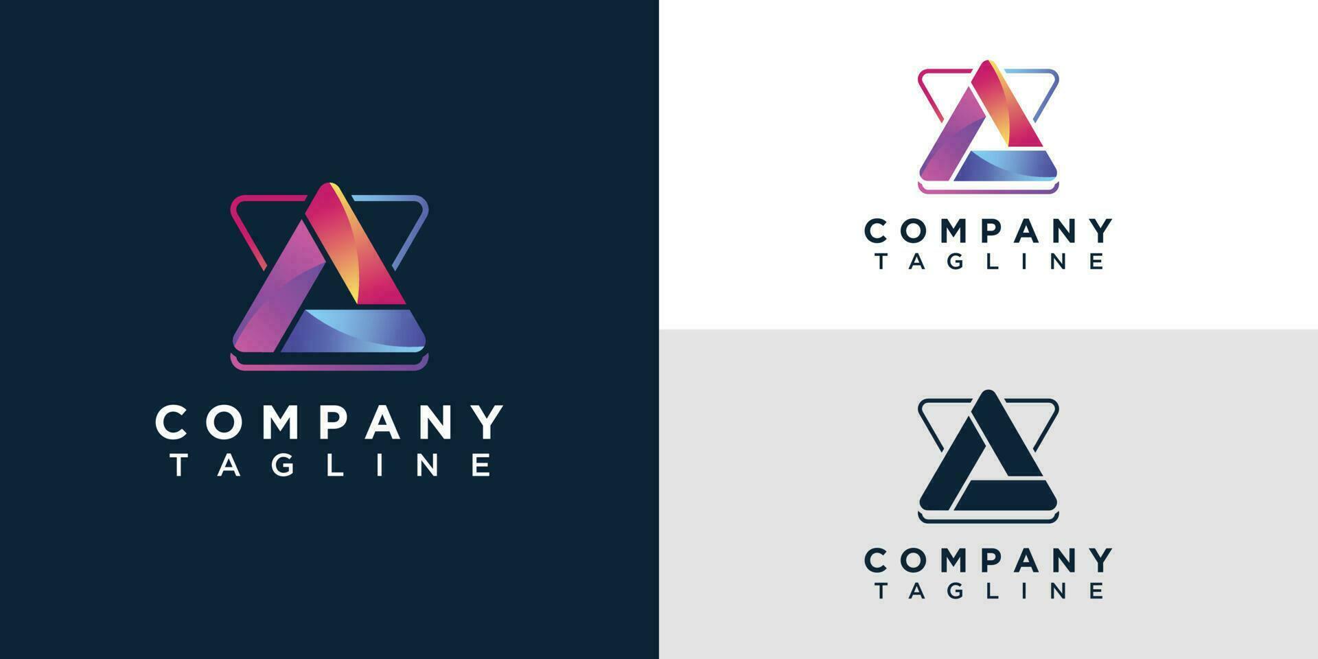 Abstrack triangle logo design with modern concept and creative idea for business identity icon vector