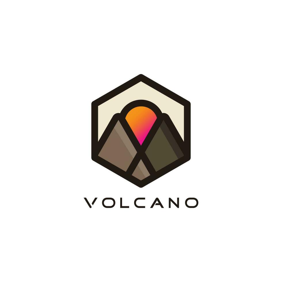 Volcano logo design vector with modern creative style