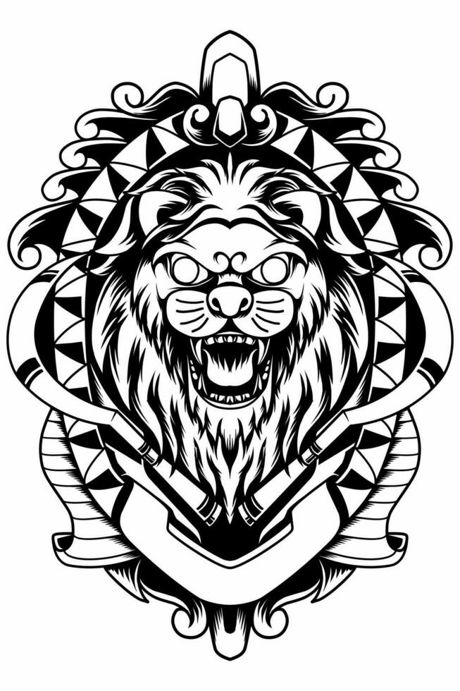 Illustration of Singo Ulung Bondowoso dance in black and white style vector