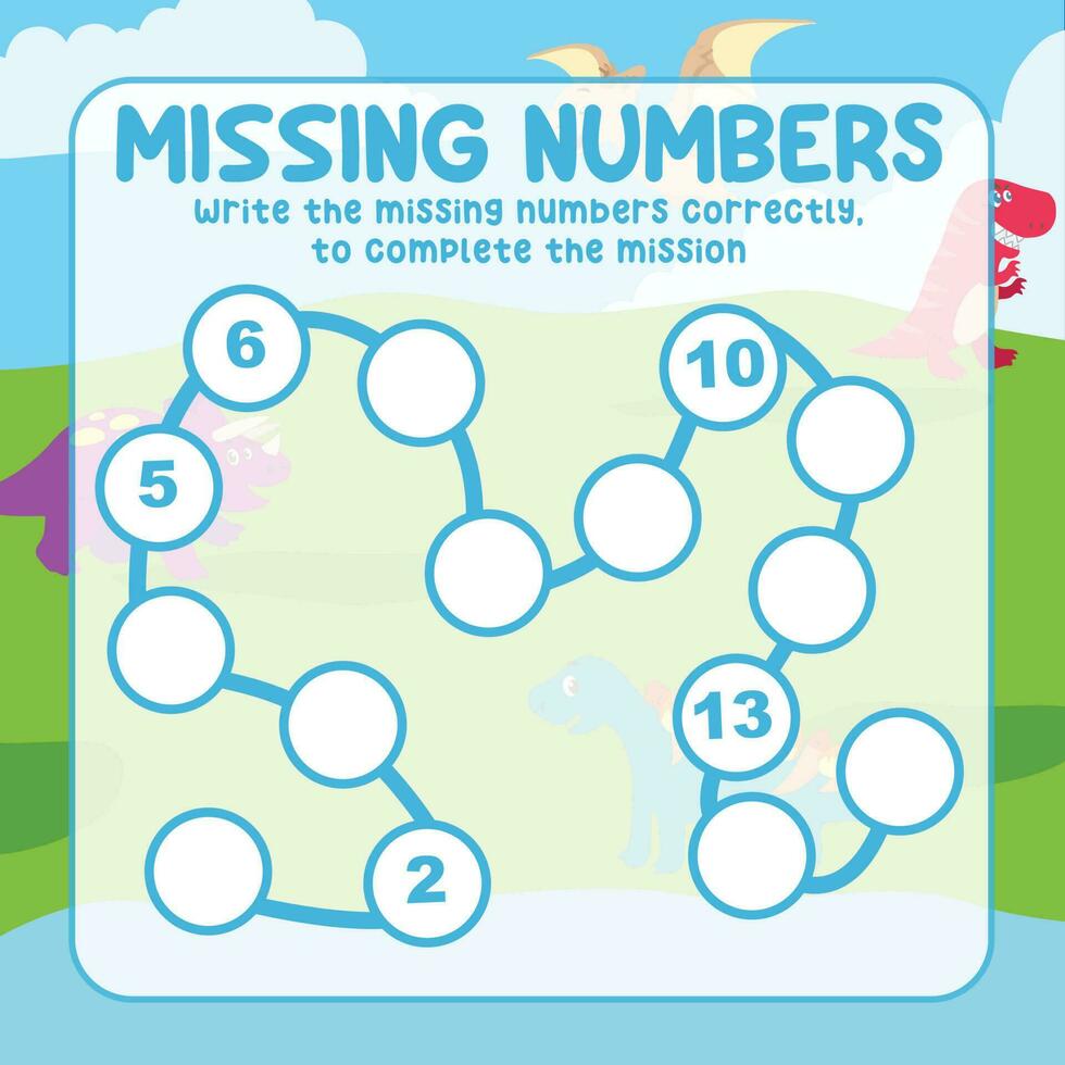 Missing numbers. Write the answer correctly. Educational printable math