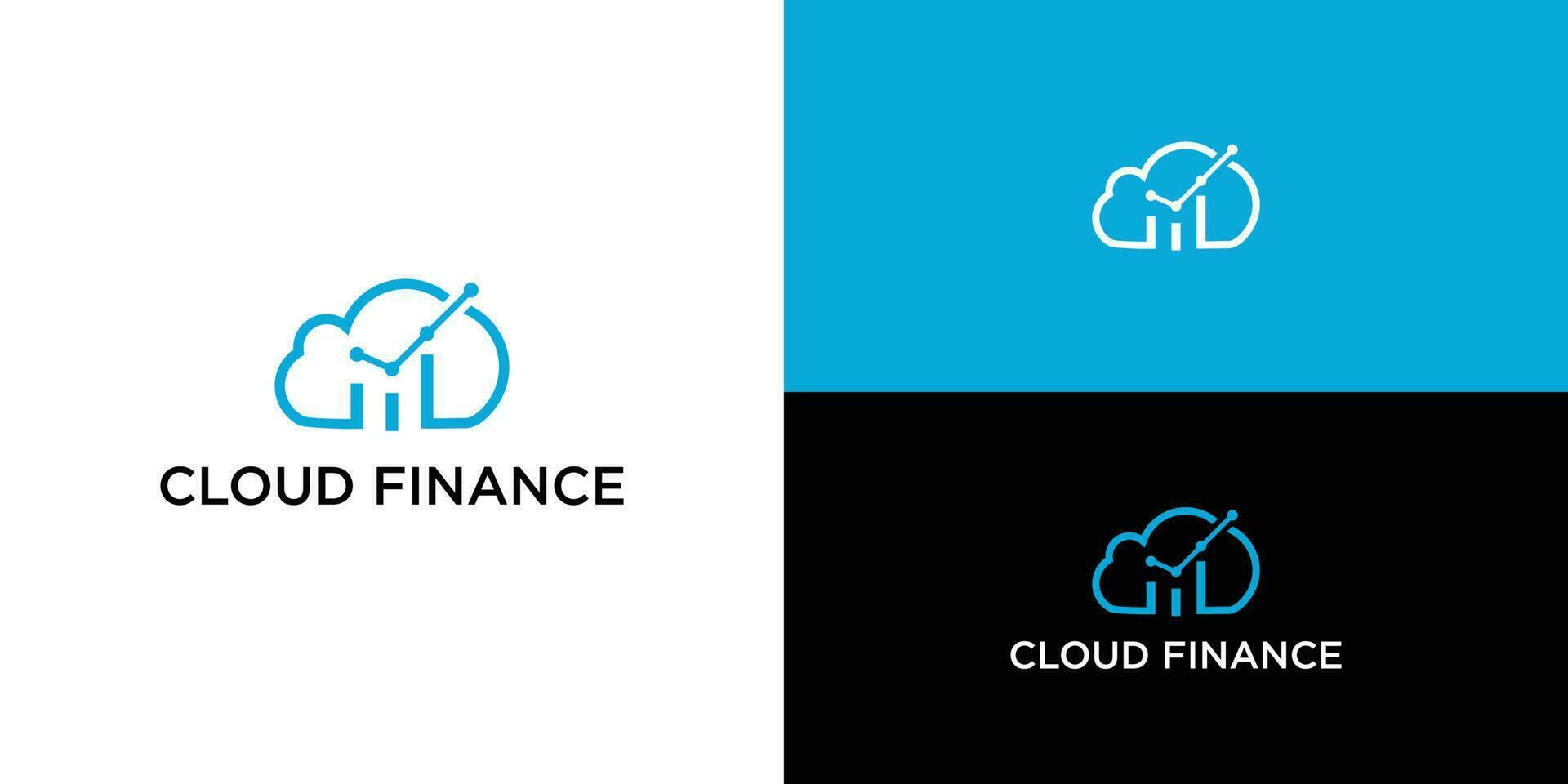 vector logo combinación de un nube y financiero grafico