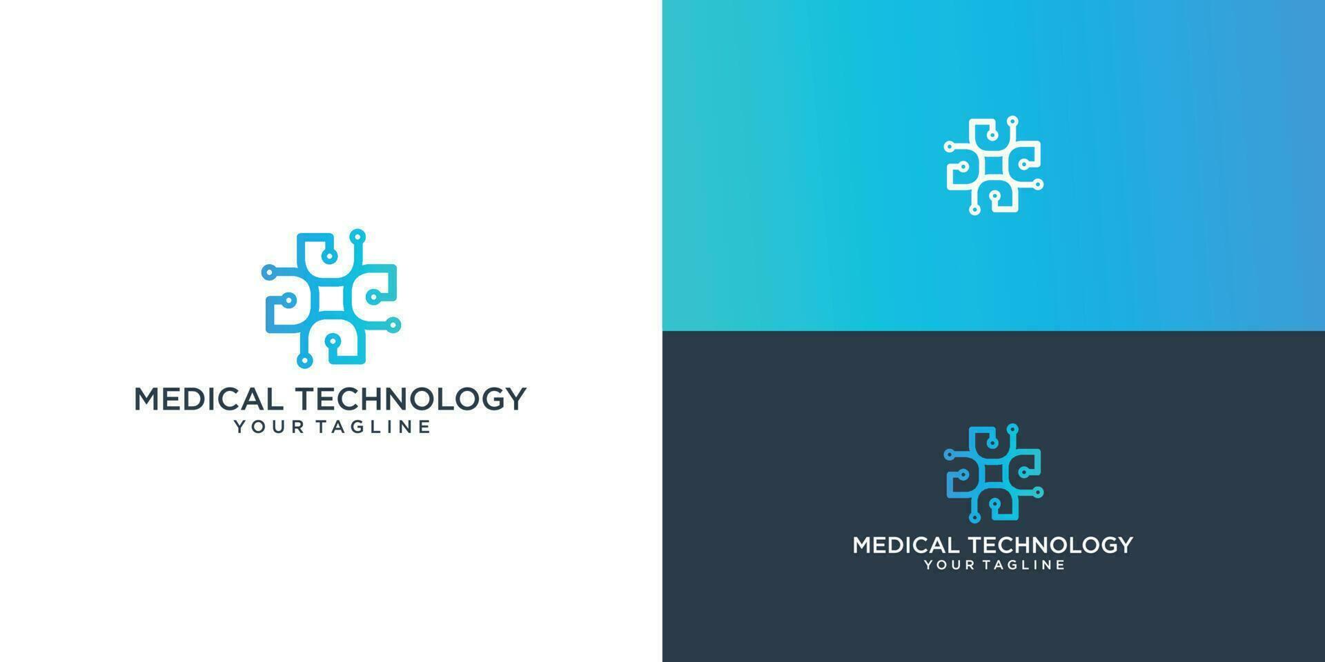 Digital Health Technology Logo Symbol vector