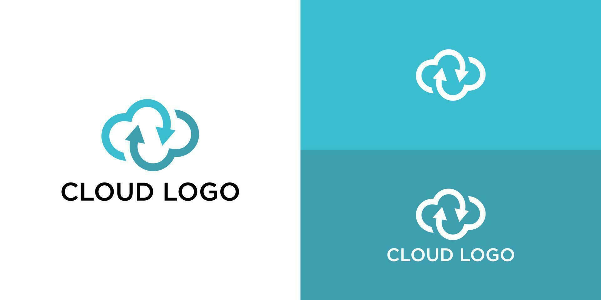 creativo eternidad nube logo con habla para tu corporativo diseños moderno aislado vector icono.