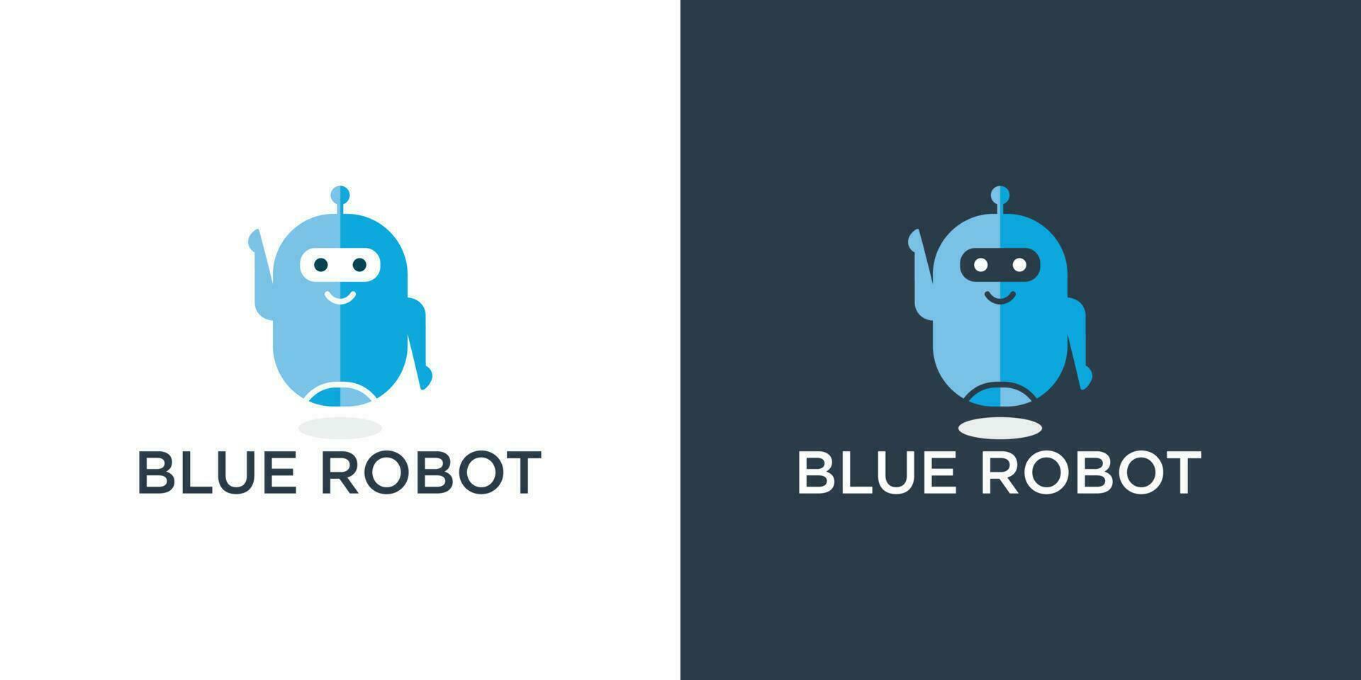 Blue Robot Logo Template Design vector