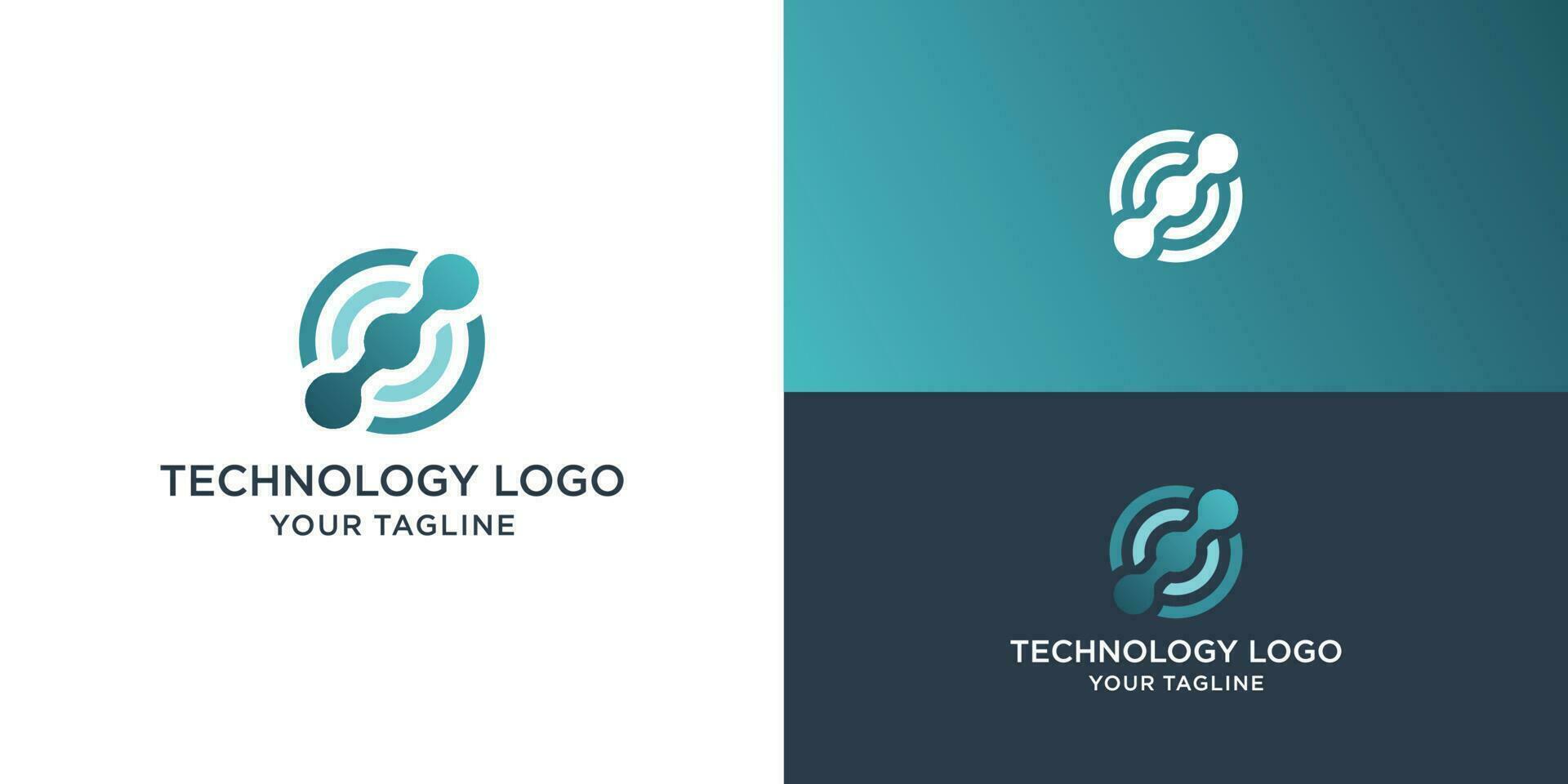 technology logo design vector template