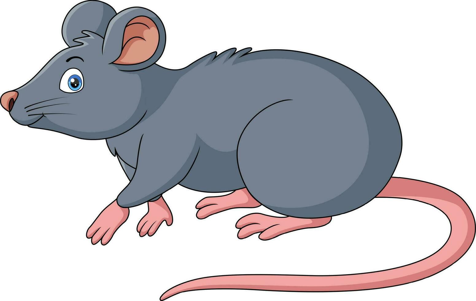 Cute mouse cartoon on white background vector