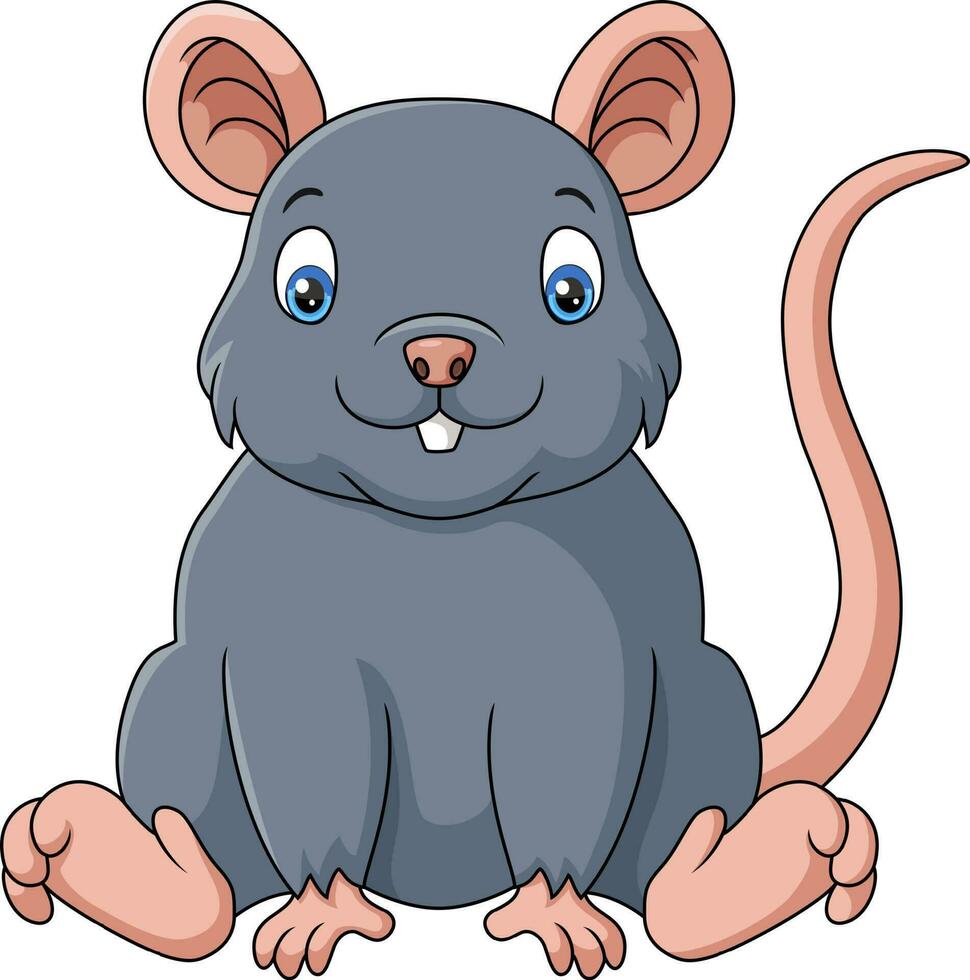 Cute mouse cartoon on white background vector