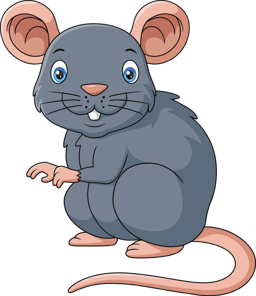 Cute mouse cartoon on white background vector