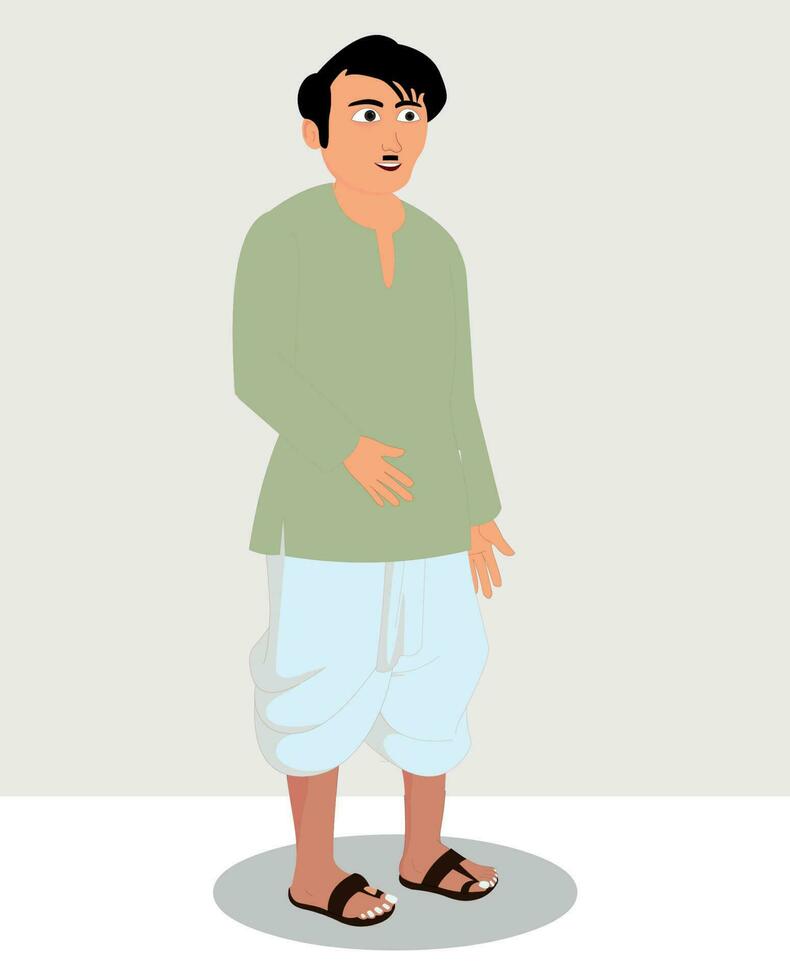 Indian village man cartoon character. moral stories for the best cartoon character vector