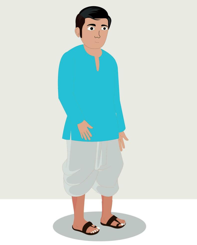 Indian village man cartoon character. moral stories for the best cartoon character vector