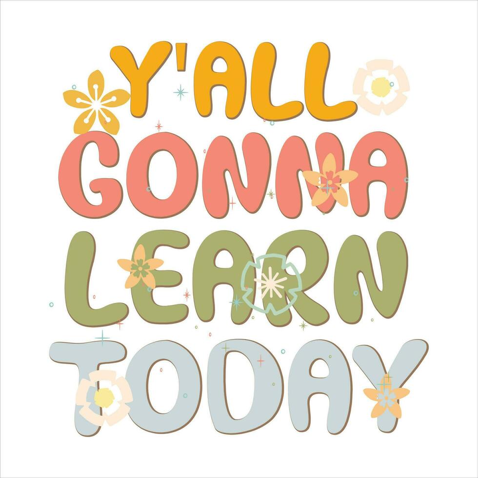 Teacher Retro Flower Sublimation Bundle vector