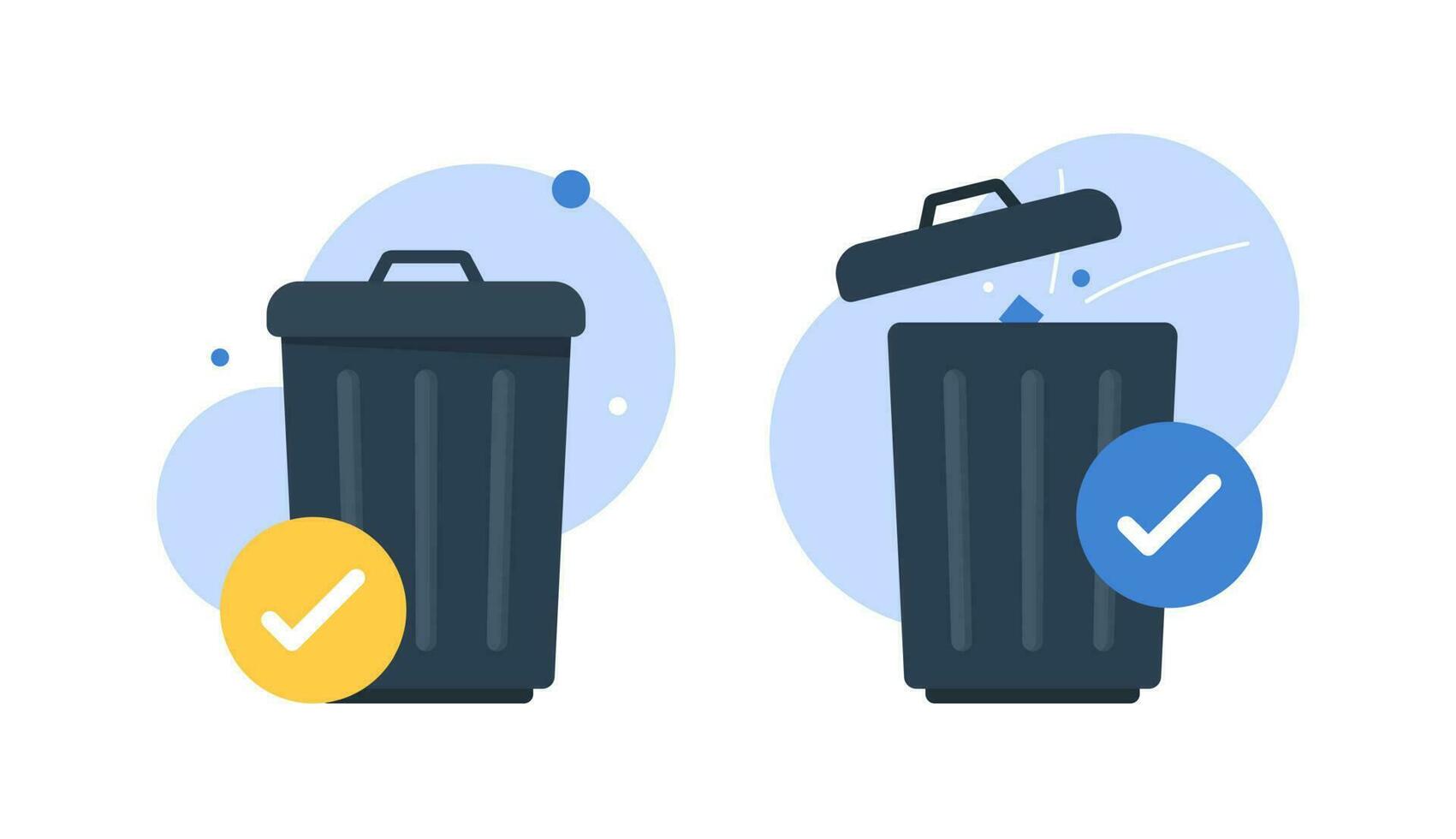 file deleted successfully,trash concept,throw it away,empty state ui, infographic, icon vector