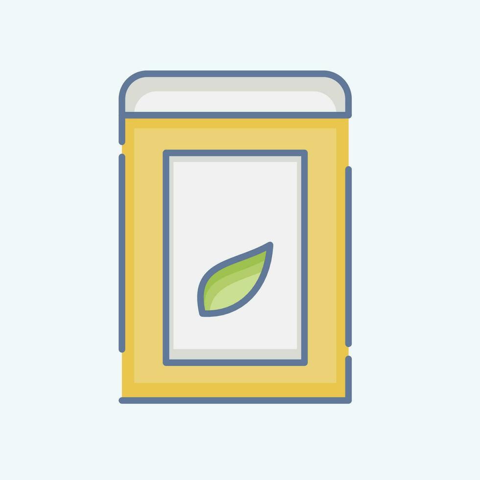 Icon Tea Box. related to Tea symbol. doodle style. simple design editable. simple illustration. green tea vector