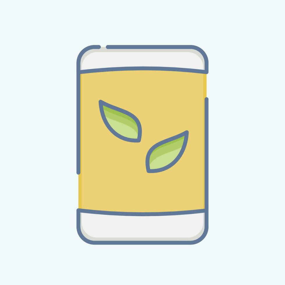 Icon Tea Bag. related to Tea symbol. doodle style. simple design editable. simple illustration. green tea vector