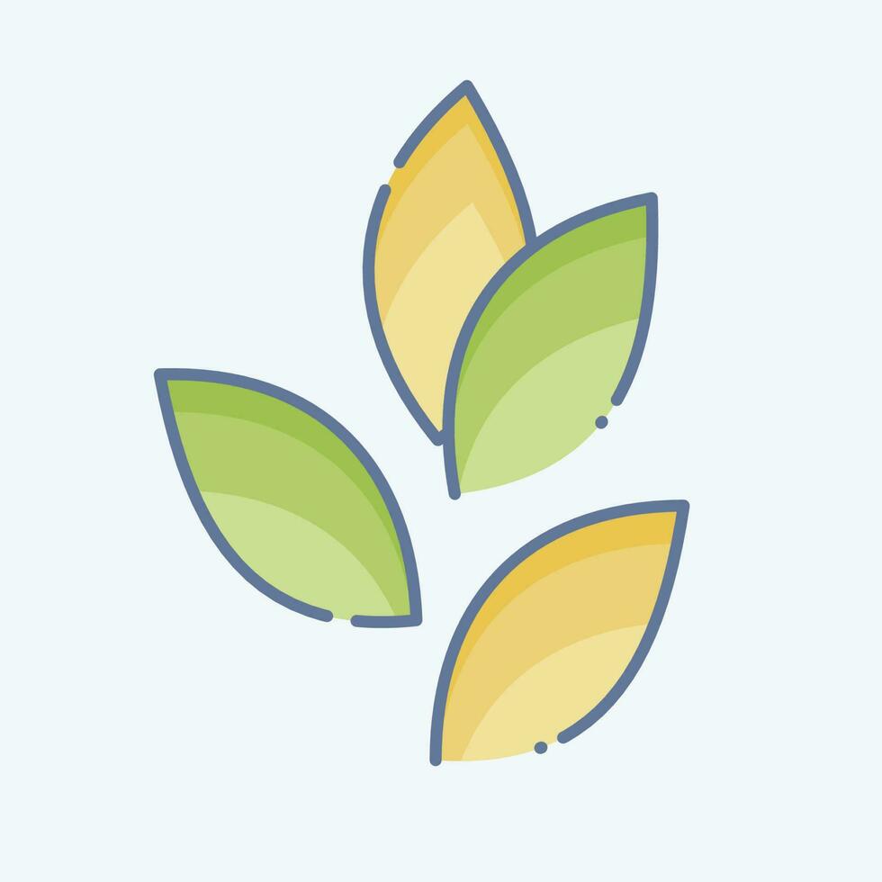 Icon Tea Leafs. related to Tea symbol. doodle style. simple design editable. simple illustration. green tea vector