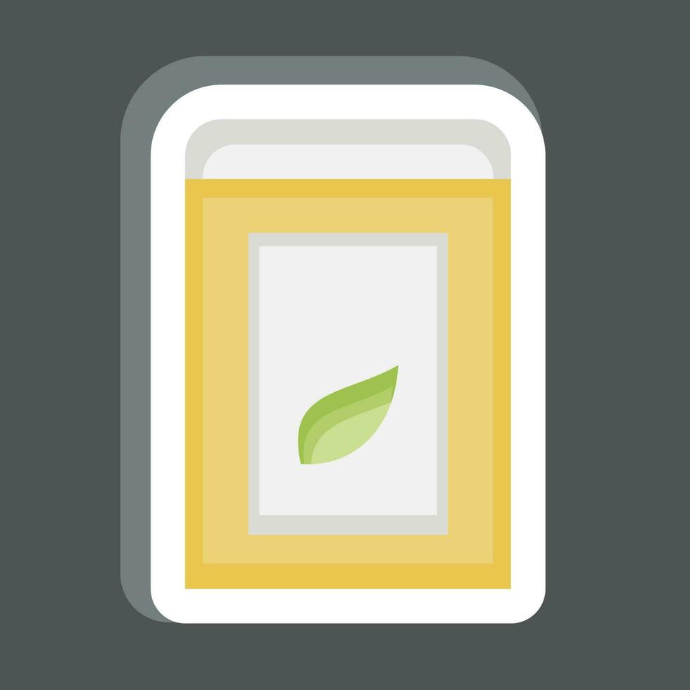 Sticker Tea Box. related to Tea symbol. simple design editable. simple illustration. green tea vector