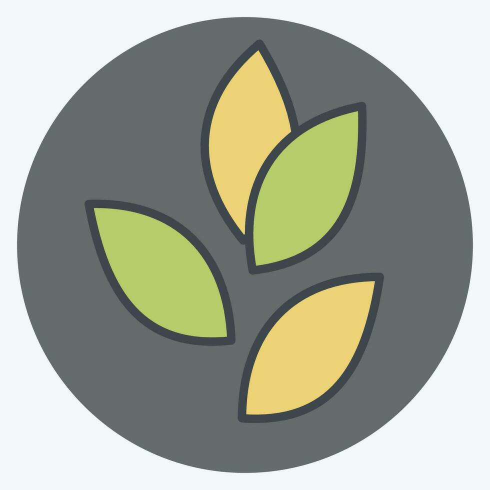 Icon Tea Leafs. related to Tea symbol. color mate style. simple design editable. simple illustration. green tea vector