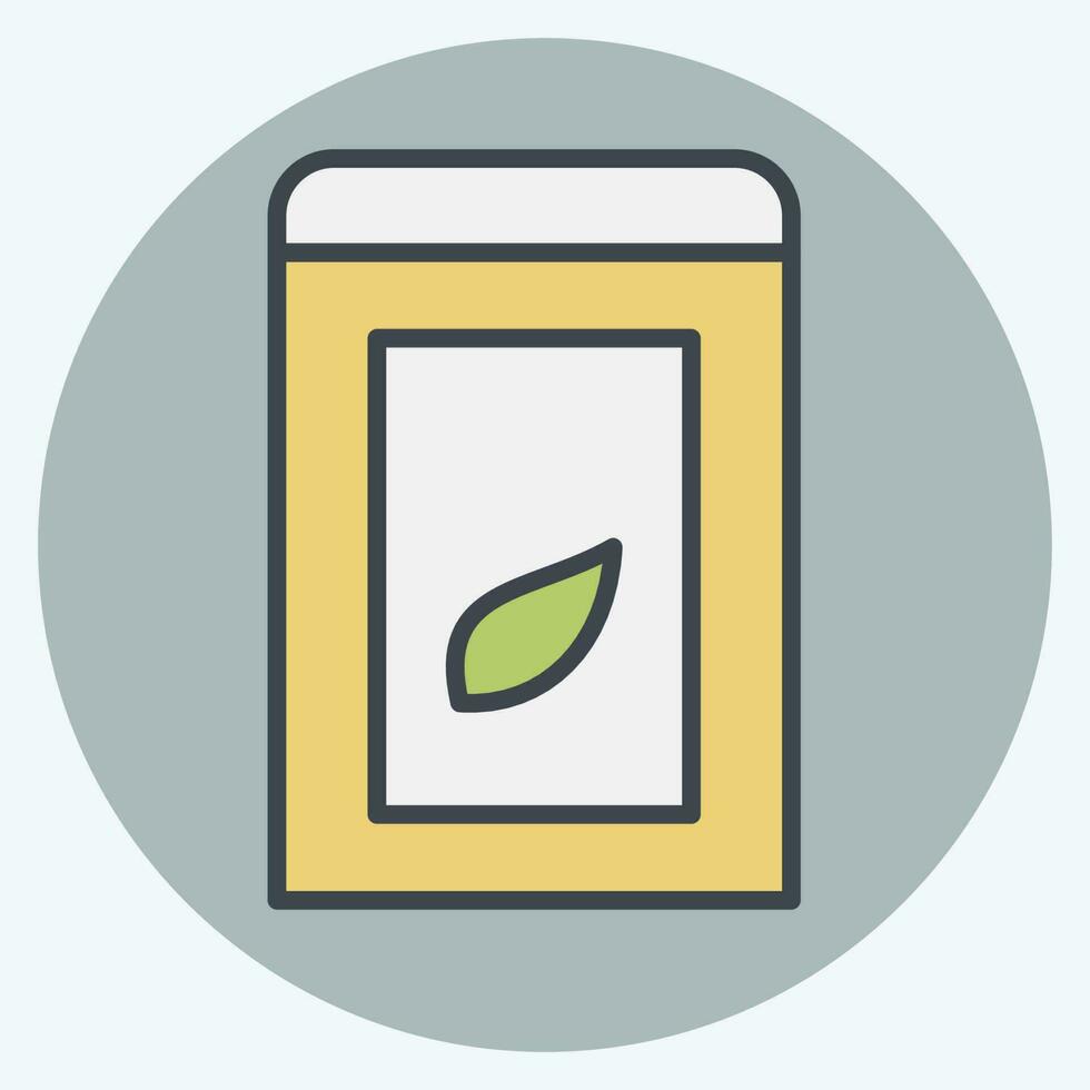 Icon Tea Box. related to Tea symbol. color mate style. simple design editable. simple illustration. green tea vector
