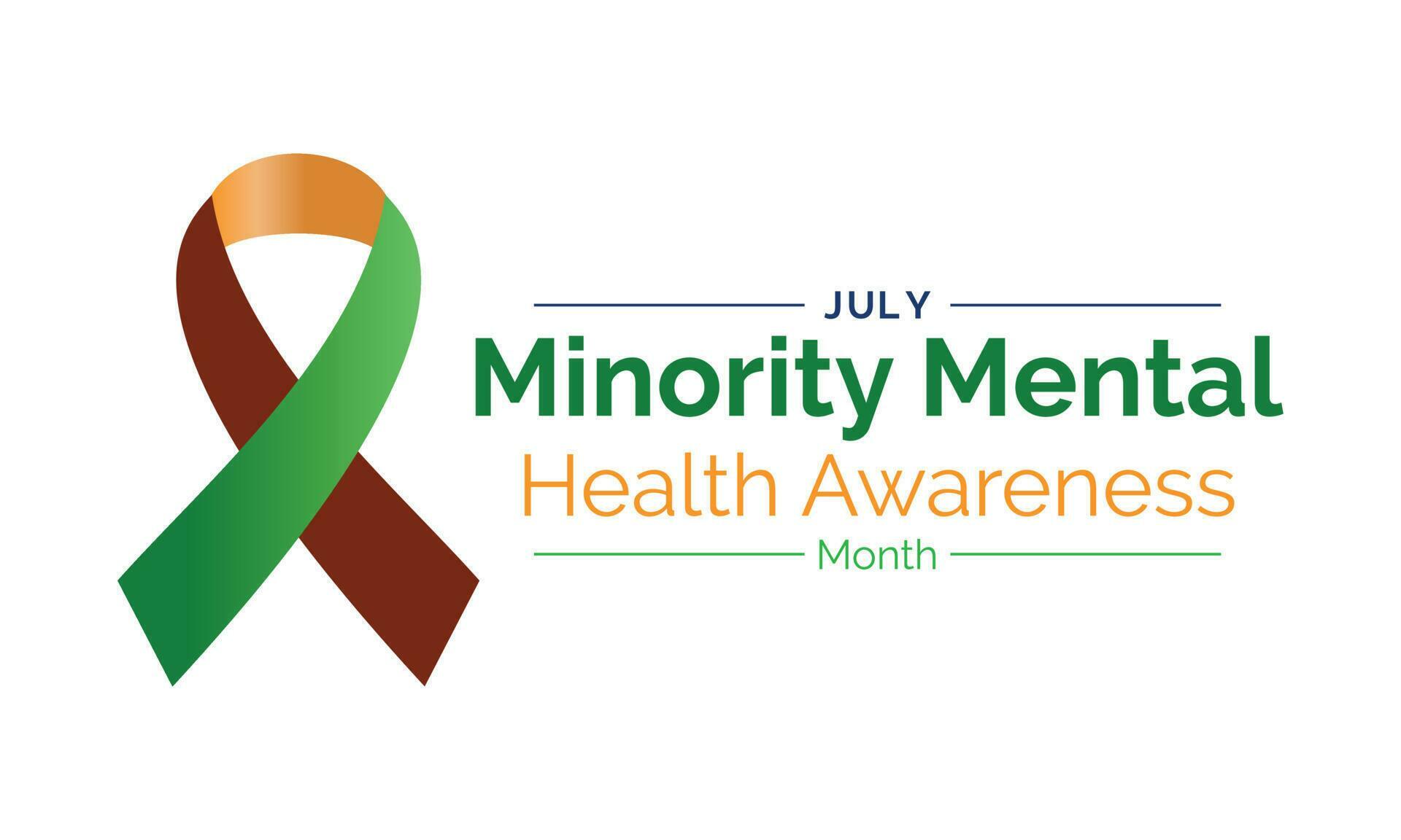 Vector illustration of minority mental health awareness month. july