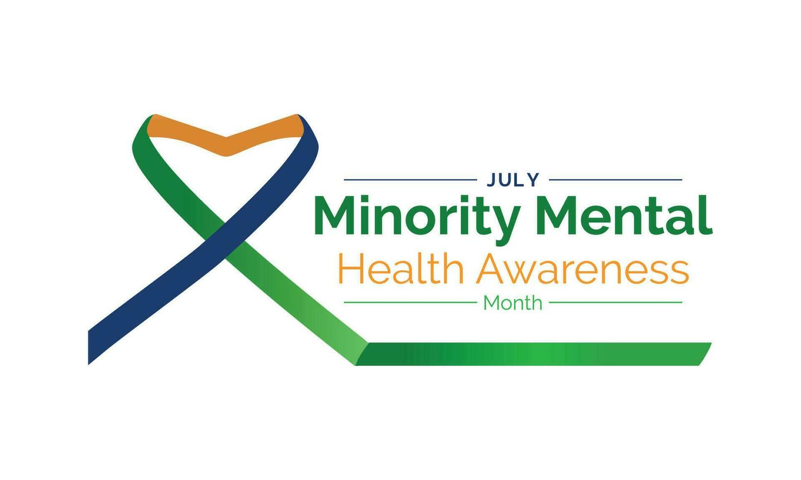 Vector illustration of minority mental health awareness month. july. Vector template for banner, greeting card, poster with background.