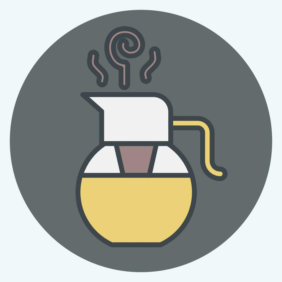 Icon Glass Teaport. related to Tea symbol. color mate style. simple design editable. simple illustration. green tea vector