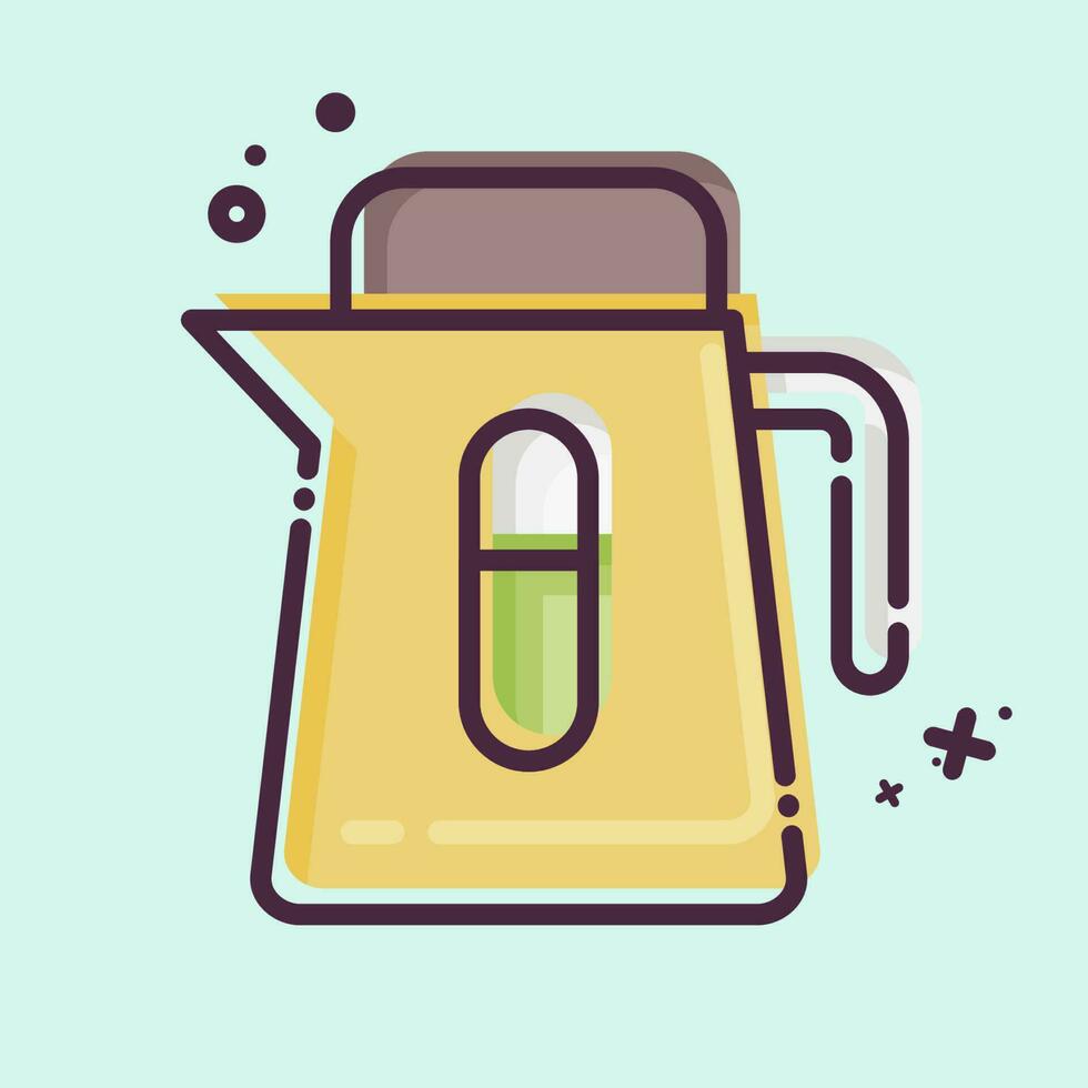 icono eléctrico tetera relacionado a té símbolo. mbe estilo. sencillo diseño editable. sencillo ilustración. verde té vector