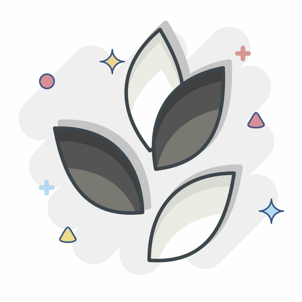 Icon Tea Leafs. related to Tea symbol. comic style. simple design editable. simple illustration. green tea vector
