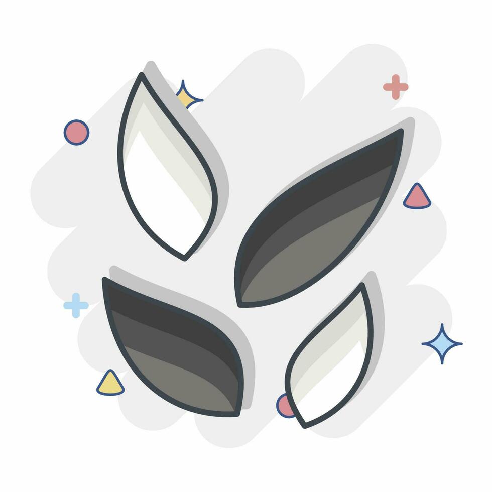 Icon Leaf Tea. related to Tea symbol. comic style. simple design editable. simple illustration. green tea vector