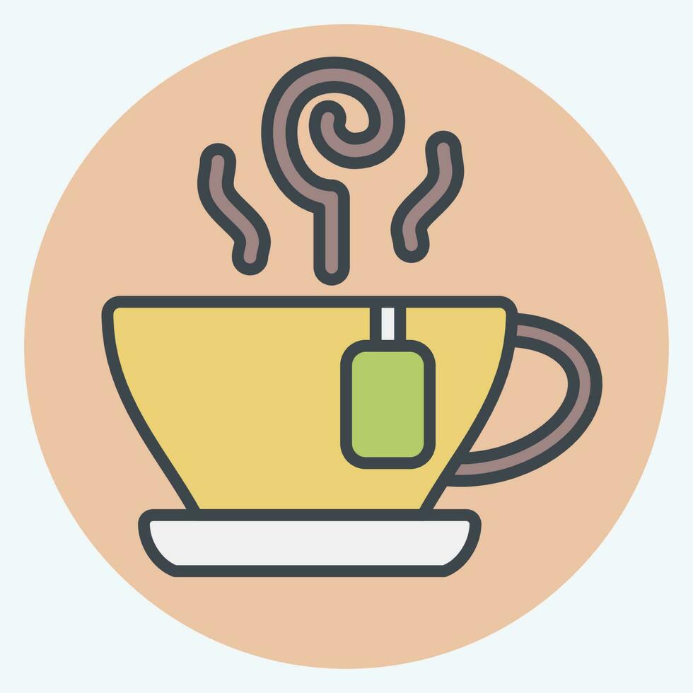 Icon Herbal Tea. related to Tea symbol. color mate style. simple design editable. simple illustration. green tea vector