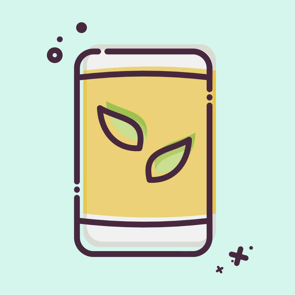 Icon Tea Bag. related to Tea symbol. MBE style. simple design editable. simple illustration. green tea vector