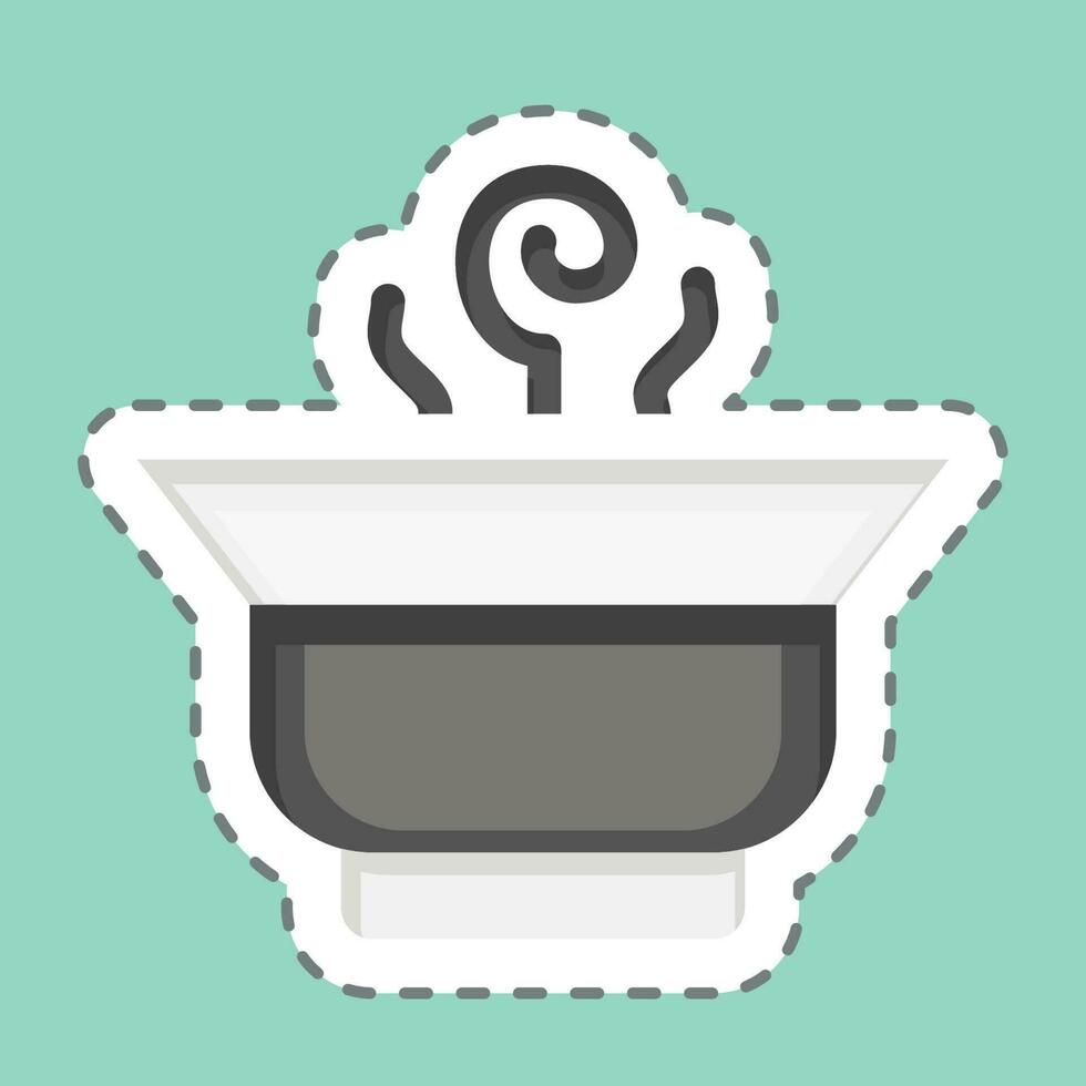 Sticker line cut Chinese Tea. related to Tea symbol. simple design editable. simple illustration. green tea vector