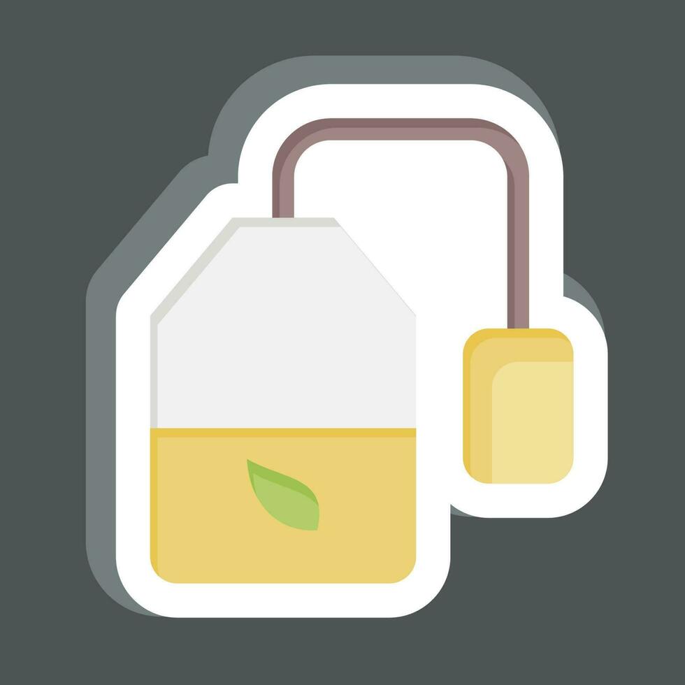 Sticker Tea Bag 2. related to Tea symbol. simple design editable. simple illustration. green tea vector