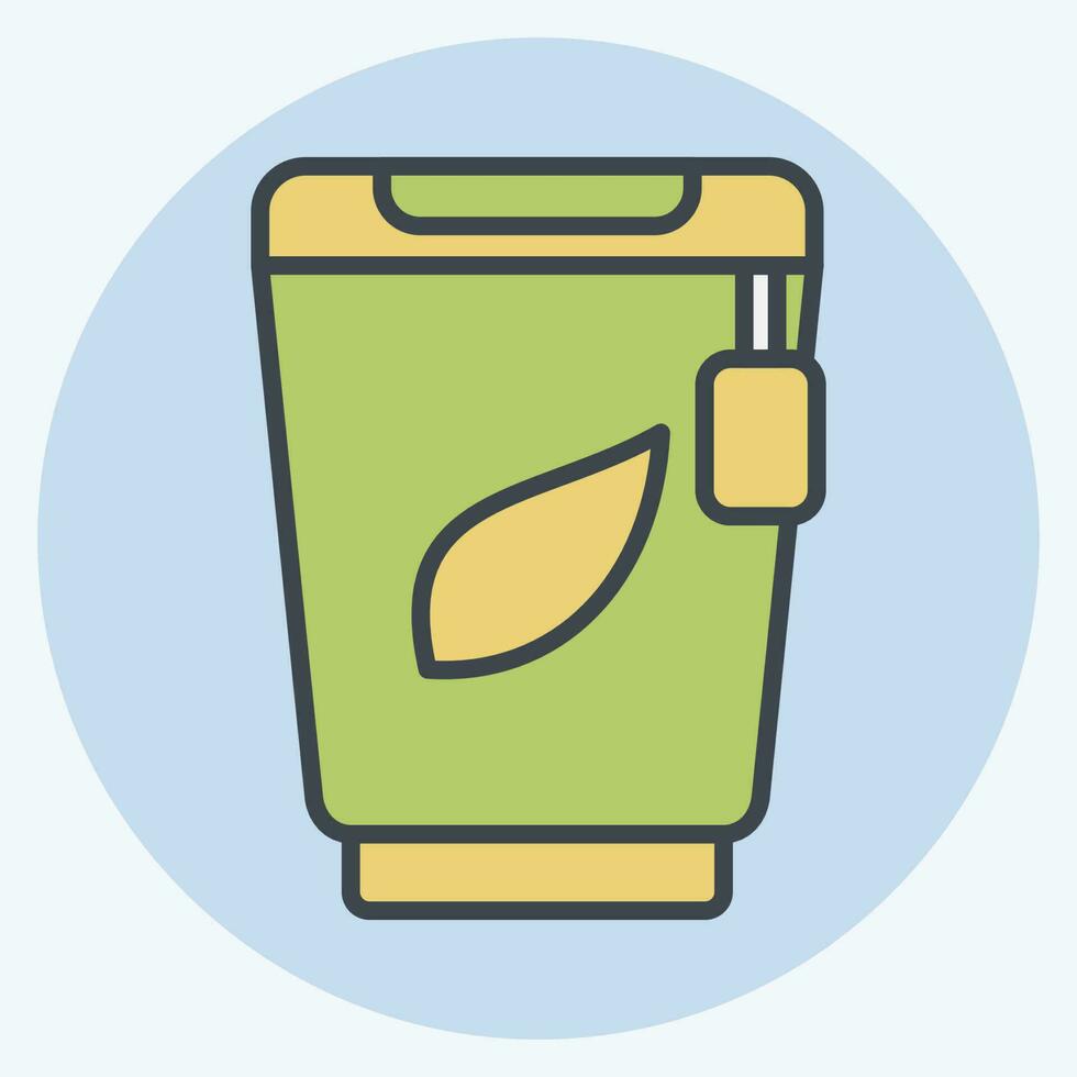 Icon Papercup. related to Tea symbol. color mate style. simple design editable. simple illustration. green tea vector