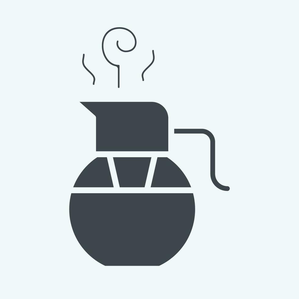 Icon Glass Teaport. related to Tea symbol. glyph style. simple design editable. simple illustration. green tea vector