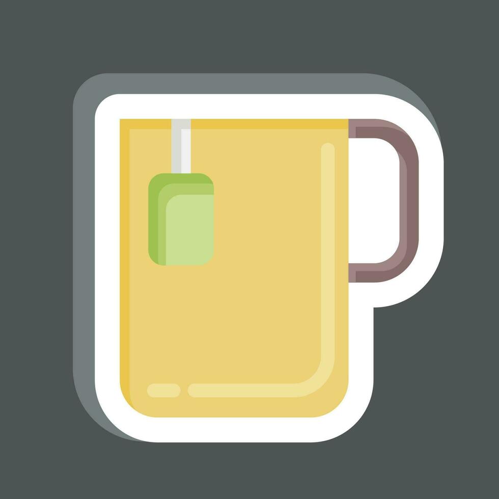 Sticker Office Tea. related to Tea symbol. simple design editable. simple illustration. green tea vector