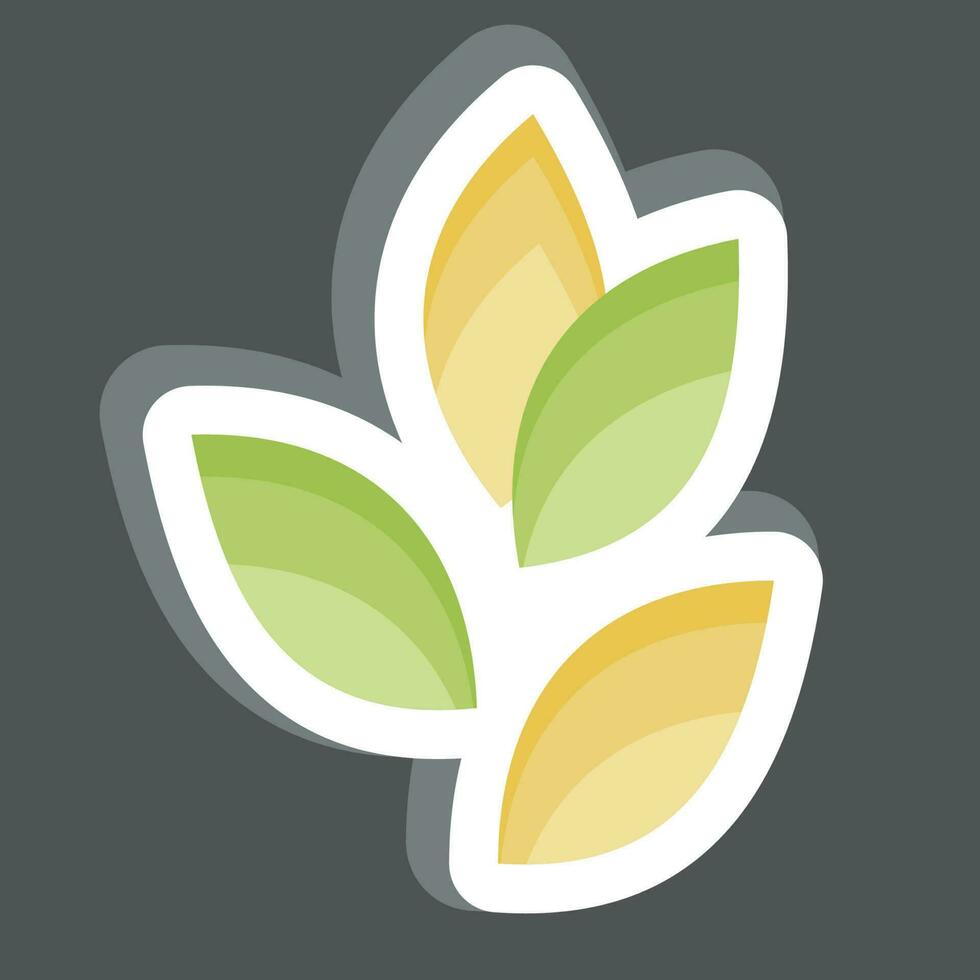 Sticker Tea Leafs. related to Tea symbol. simple design editable. simple illustration. green tea vector